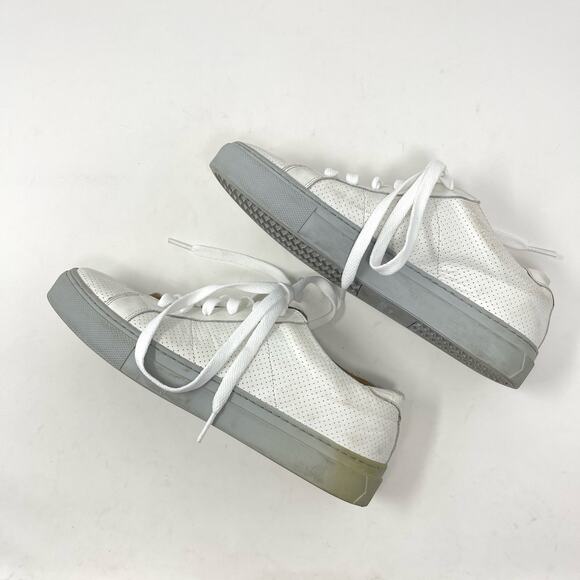 Greats Womens Brooklyn White Leather Lace Up Sneakers SZ 7.5 Gray Outsole - Picture 8 of 12